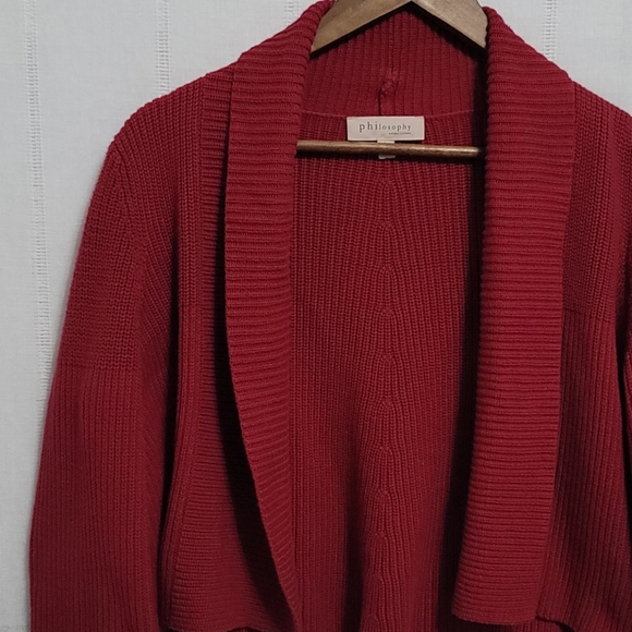 Philosophy Red Ribbed Knit Cropped Cardiga… - Picture 5 of 11